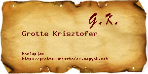 Grotte Krisztofer névjegykártya